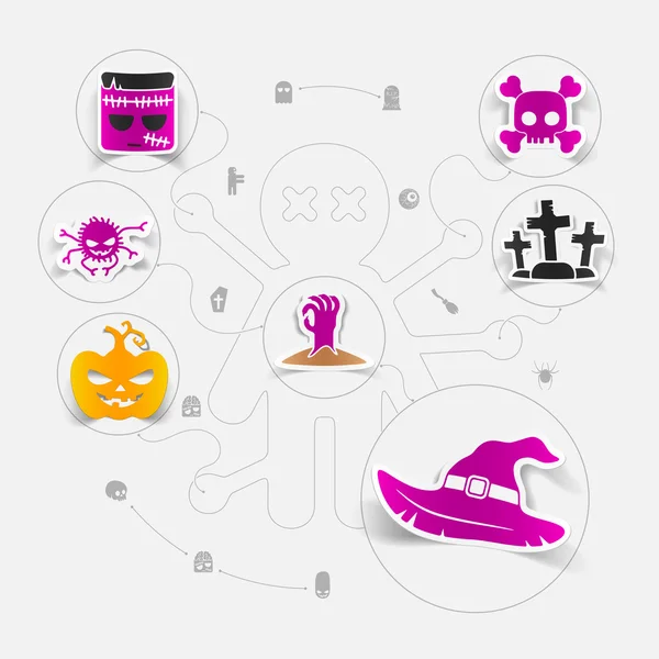 Halloween infographie plate — Image vectorielle