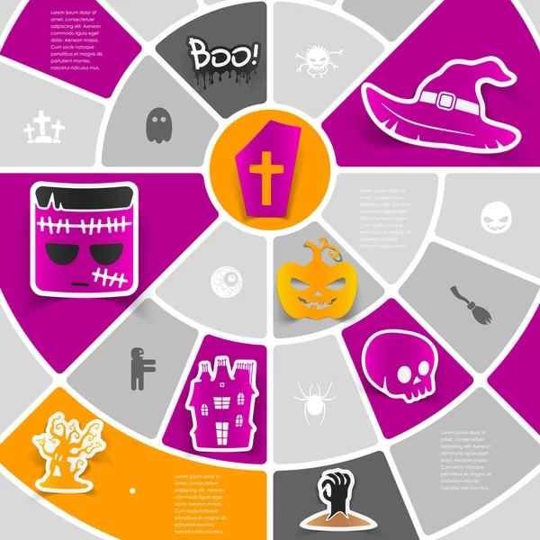 Infográfico de etiqueta de Halloween — Vetor de Stock