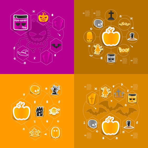 Halloween infographie plate — Image vectorielle