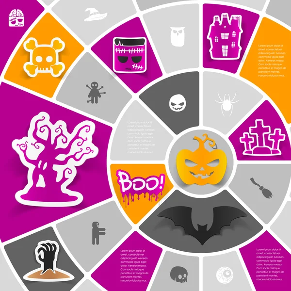 Halloween klistermärke infographic — Stock vektor
