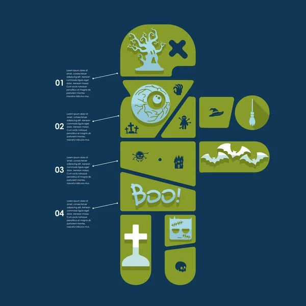 Halloween platte infographic — Stockvector