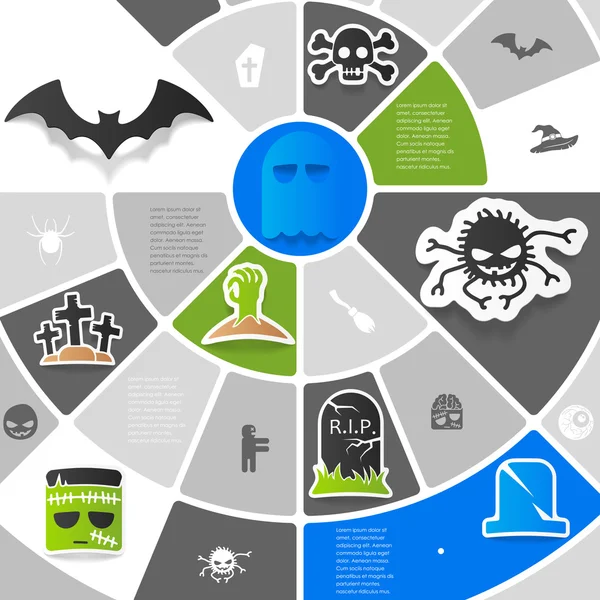 Halloween sticker infographic — Stock Vector