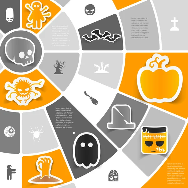 Infográfico de etiqueta de Halloween — Vetor de Stock