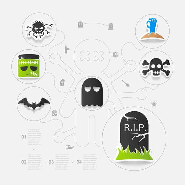 Infográfico plano de Halloween — Vetor de Stock