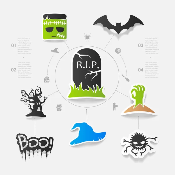 Halloween klistermärke koncept — Stock vektor