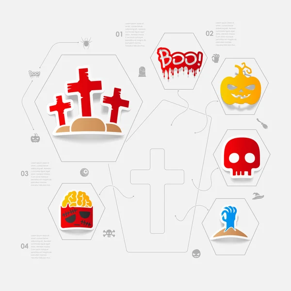 Halloween infographie plate — Image vectorielle