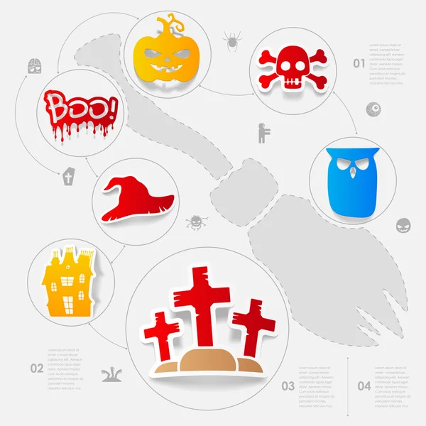 Infográfico plano de Halloween — Vetor de Stock