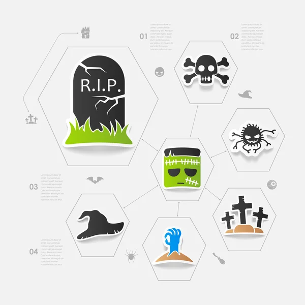 Infografía plana de Halloween — Vector de stock