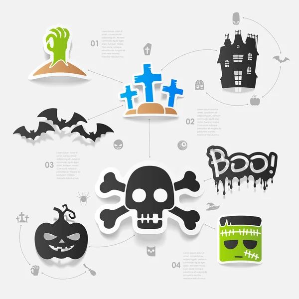 Halloween platt infographic — Stock vektor