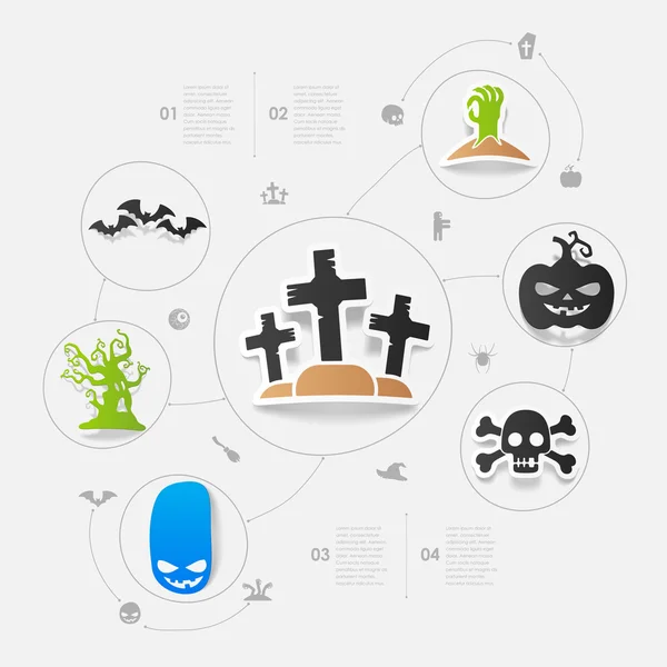 Halloween plochá infographic — Stockový vektor