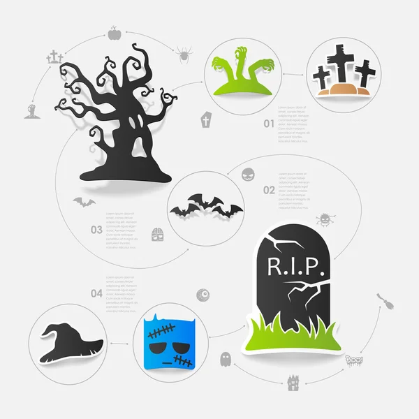 Concept autocollant Halloween — Image vectorielle