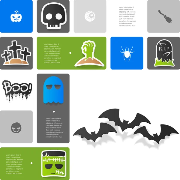 Adesivo infografica Halloween — Vettoriale Stock