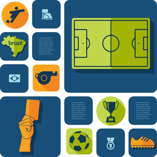 サッカー、サッカーのインフォ グラフィック — ストックベクタ