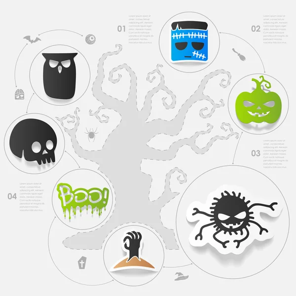 Halloween platt infographic — Stock vektor