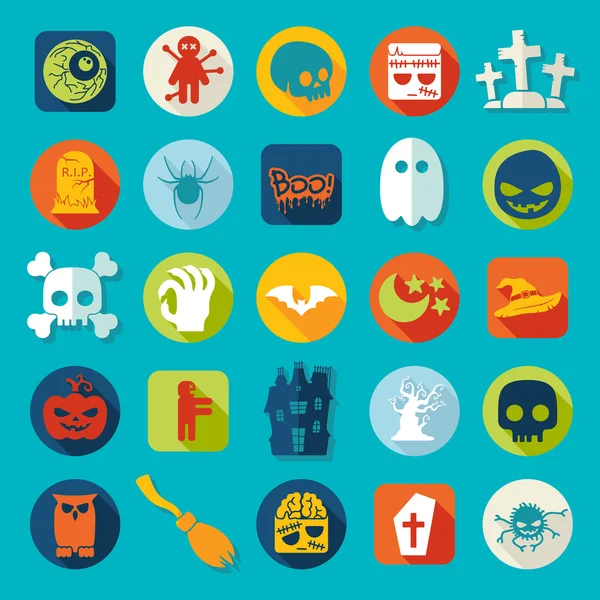 Set of halloween icons — Stock Vector