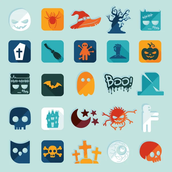 Set of halloween icons — Stock Vector