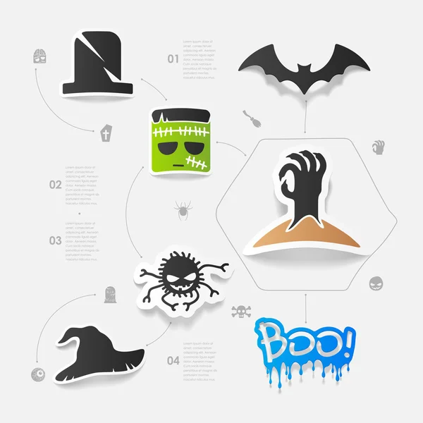 Concept autocollant Halloween — Image vectorielle