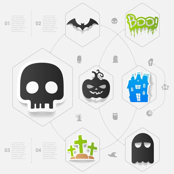 Halloween plochá infographic — Stockový vektor