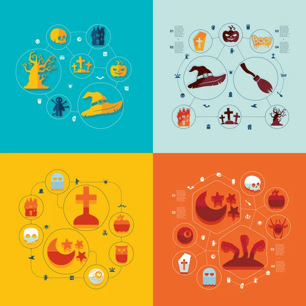 Halloween infographie plate — Image vectorielle