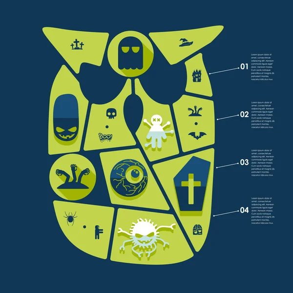 Halloween platte infographic — Stockvector