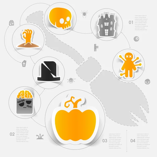 Infografica piatta di Halloween — Vettoriale Stock