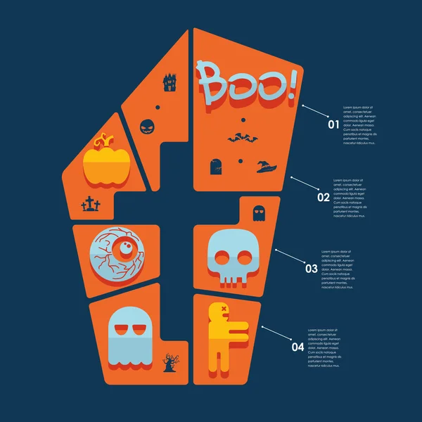 Halloween infographie plate — Image vectorielle