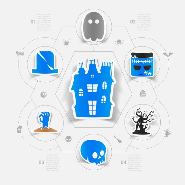 Infografica piatta di Halloween — Vettoriale Stock