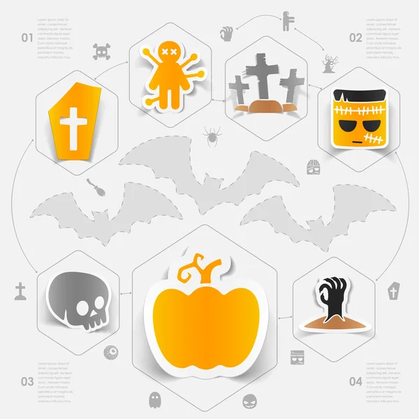 Infografía plana de Halloween — Vector de stock