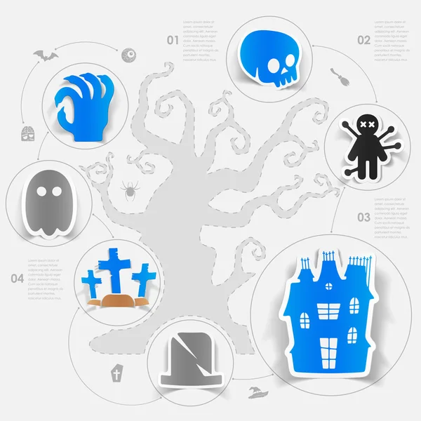 Halloween infographie plate — Image vectorielle