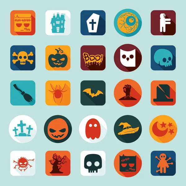 Set of halloween icons — Stock Vector