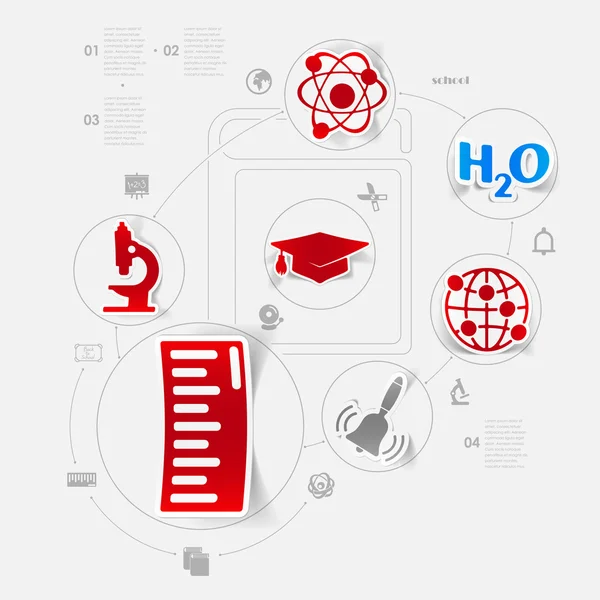 Adesivo educazione infografica — Vettoriale Stock