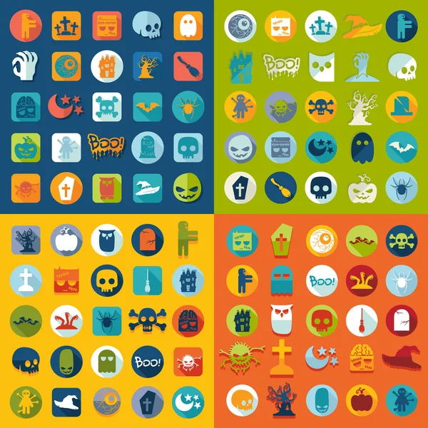 Set of halloween icons — Stock Vector