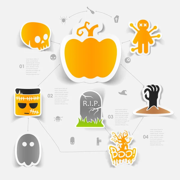 Halloween flat infographic — Stock Vector