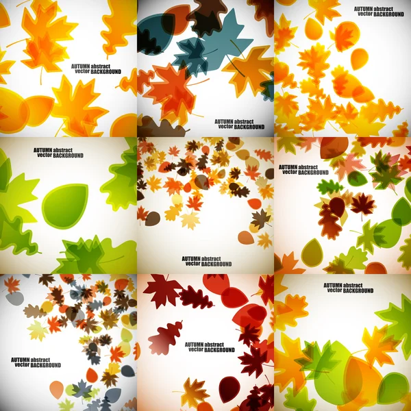 Set of autumn backgrounds — Stock Vector