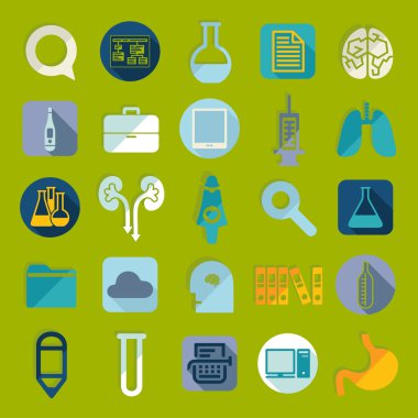 tıbbi düz simgeler kümesi