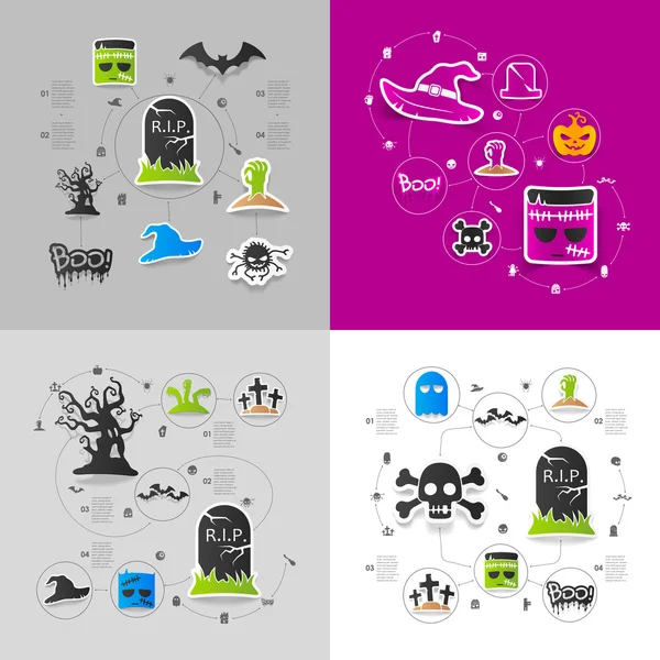 Conceptul autocolant de Halloween — Vector de stoc