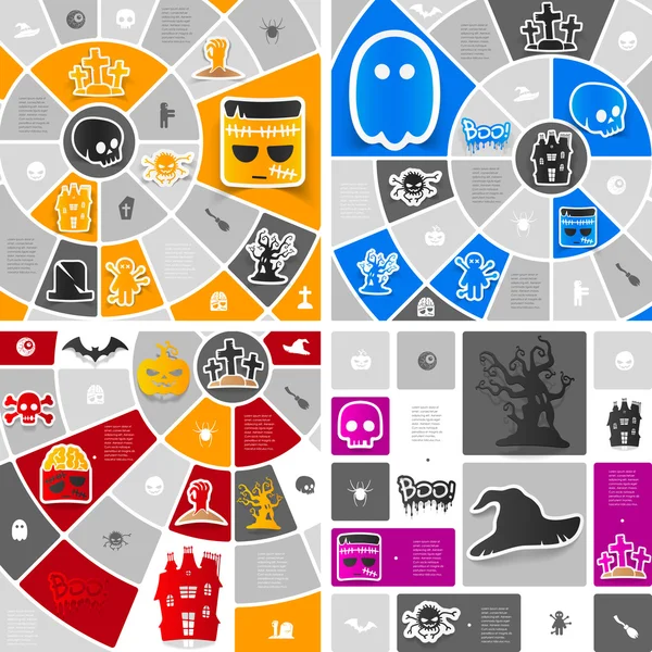 Autocollant d'Halloween infographie — Image vectorielle