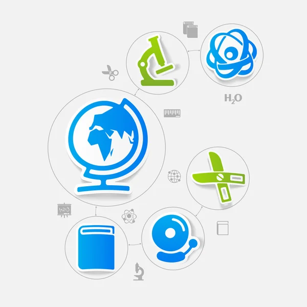 Adesivo educazione infografica — Vettoriale Stock