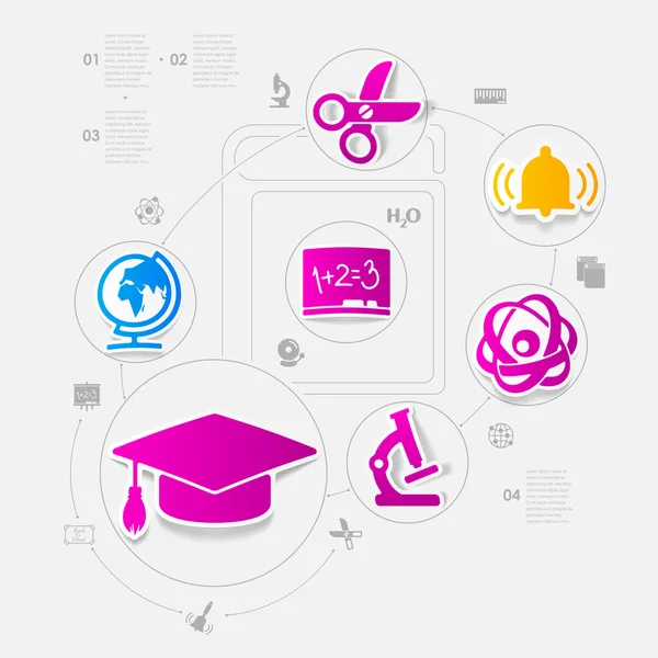 Adesivo educazione infografica — Vettoriale Stock