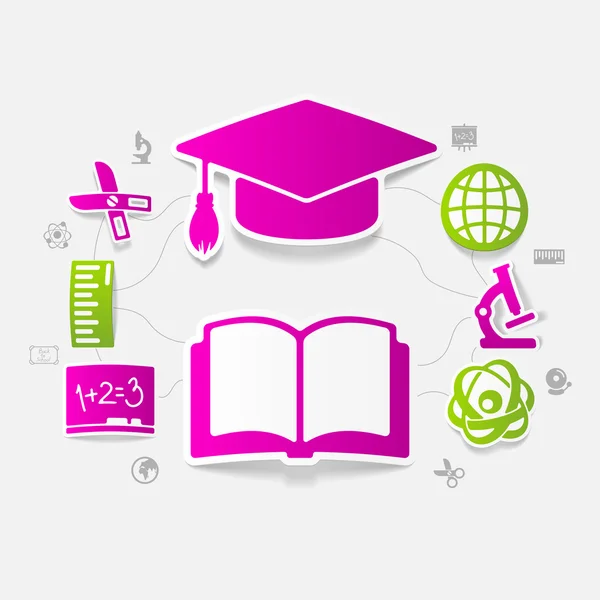 Education sticker infographic — Stock Vector