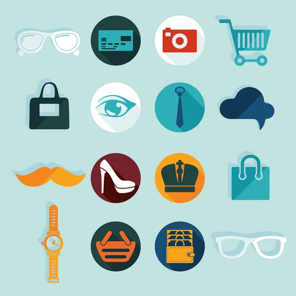 Set of fashion icons — Stock Vector