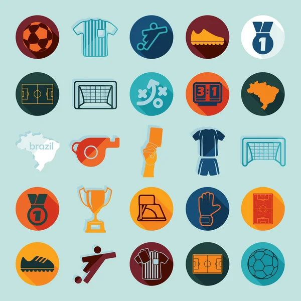 Voetbal, voetbal pictogrammen — Stockvector