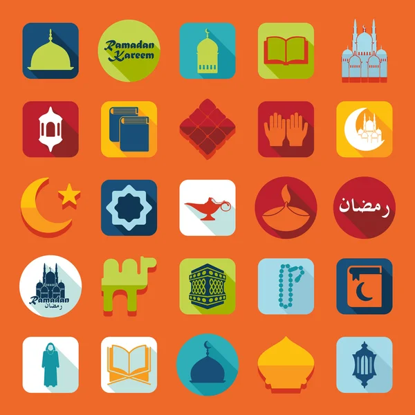Iconos de Ramadán Kareem — Archivo Imágenes Vectoriales