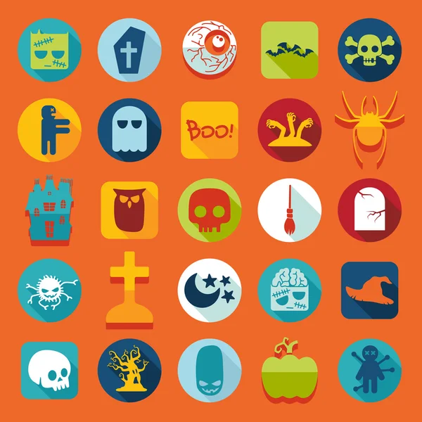 Set of halloween icons — Stock Vector