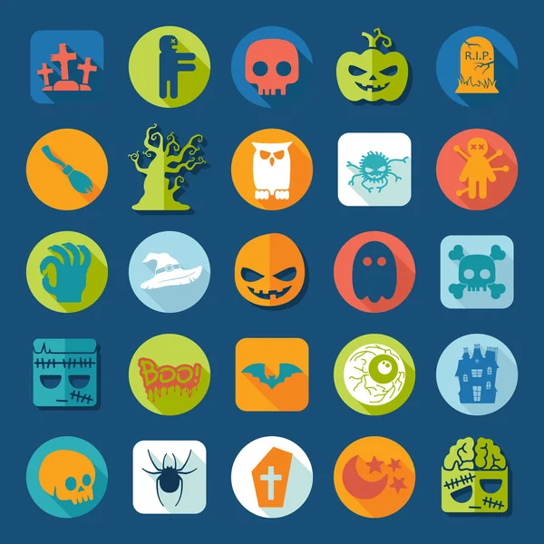 Ensemble d'icônes d'Halloween — Image vectorielle