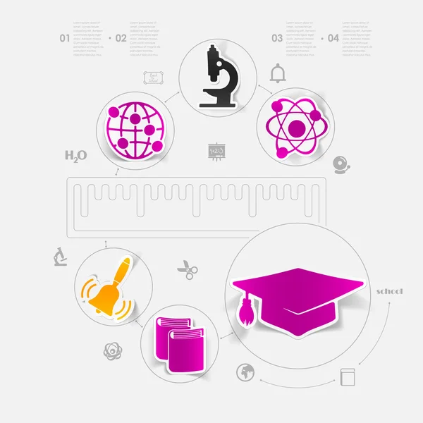 Éducation autocollant infographie — Image vectorielle