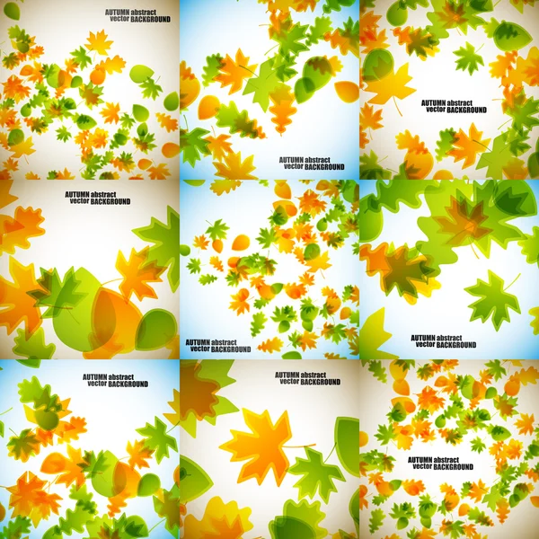 Set van herfst achtergronden — Stockvector