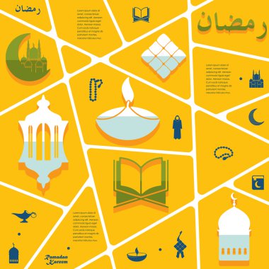 düz Infographic: Ramazan kareem