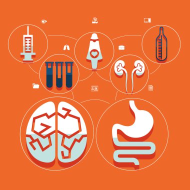 tıbbi düz Infographic