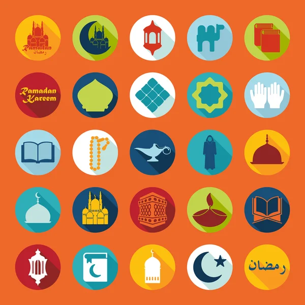 Set di icone Ramadan Kareem — Vettoriale Stock